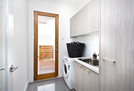 Bathroom with clean grout